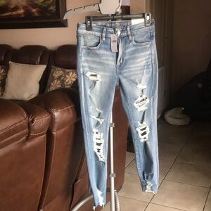 Distressed Light Blue Jeans